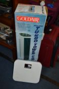Gold Turbo Tower Electric Fan, and Talking Scales
