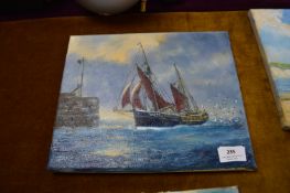 Oil on Canvas by Jack Rigg - Sailing Ship at Sea