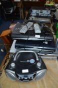 Two Sky Boxes, JVC DVD Player and a Portable CD Pl