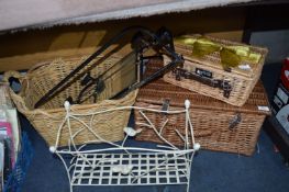 Assortment of Baskets Including Picnic Baskets, Ha