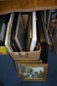 Large Box of Framed Pictures