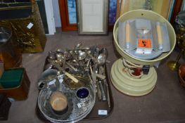 Tray Lot of Plated Cutlery and Other Items Includi