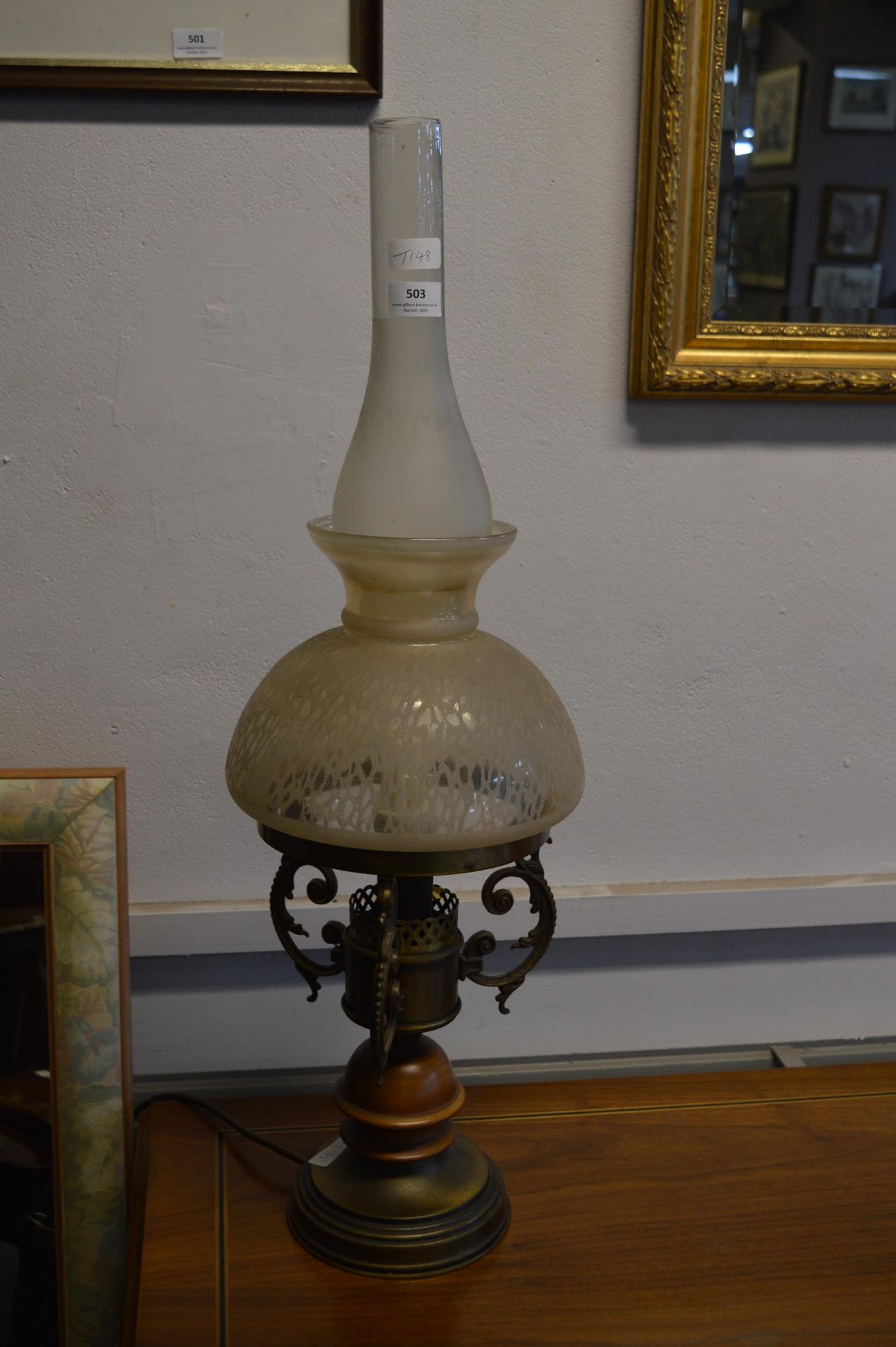 Retro Style Oil Lamp with Electric Conversion