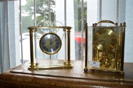 Two Brass Mantel Clocks