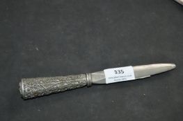 Pewter Letter Opener with Ornamental Handle - Stam