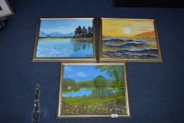 Three Oil on Board Landscapes