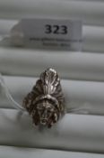 Silver Ring with Native American Design - approx 8