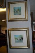 Two Gilt Framed Pictures of Waterside Scenes