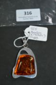 925 Silver Pendant with Synthetic Amber