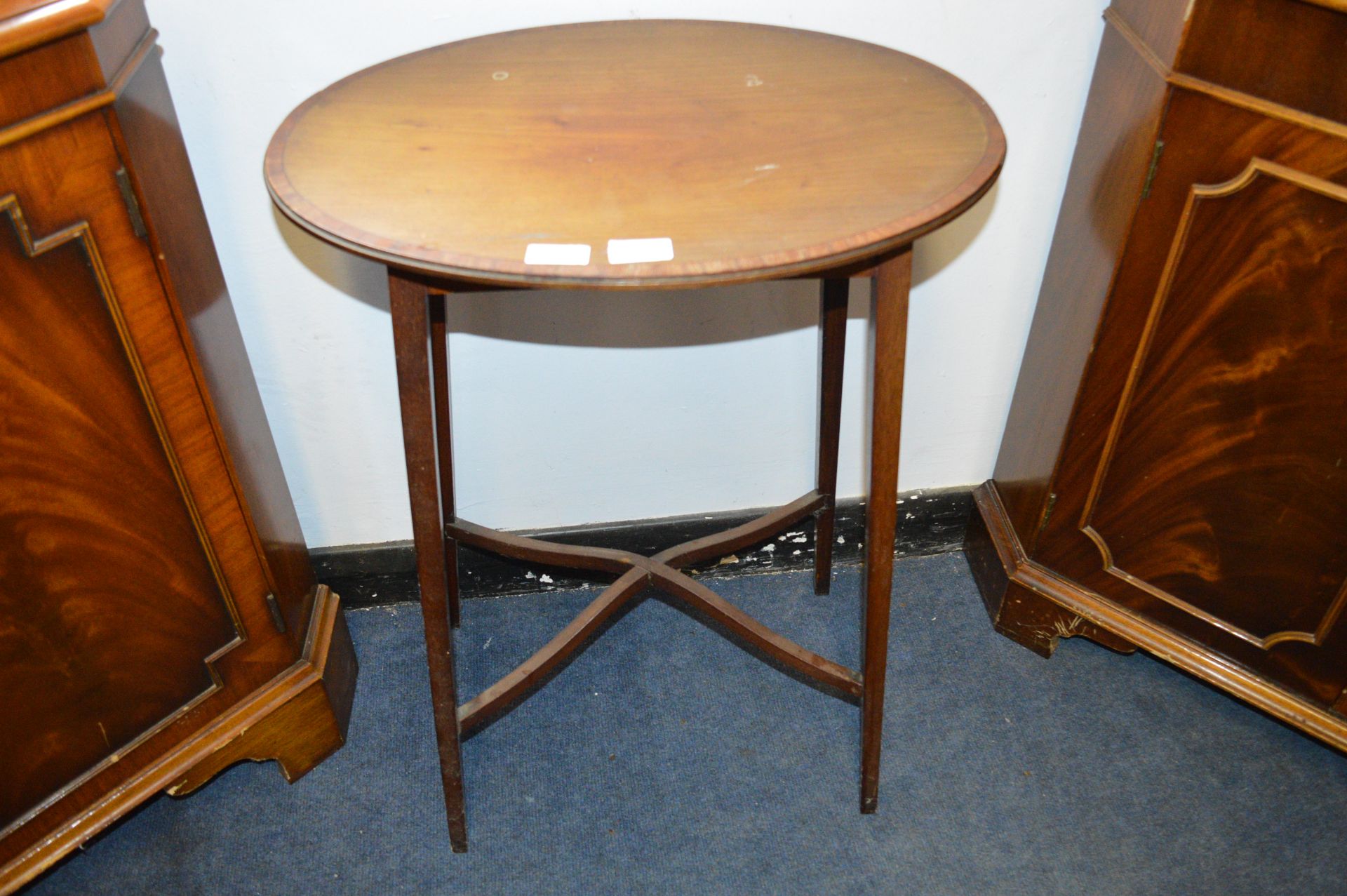 Small Edwardian Oval Inlaid Side Table (AF)