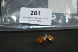 *925 Silver & Amber Earstuds