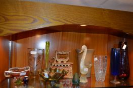 Assortment of Glassware Including Bowls, Vases, et