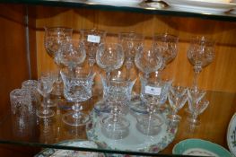 Collection of Cut Glass Wine Glasses etc.