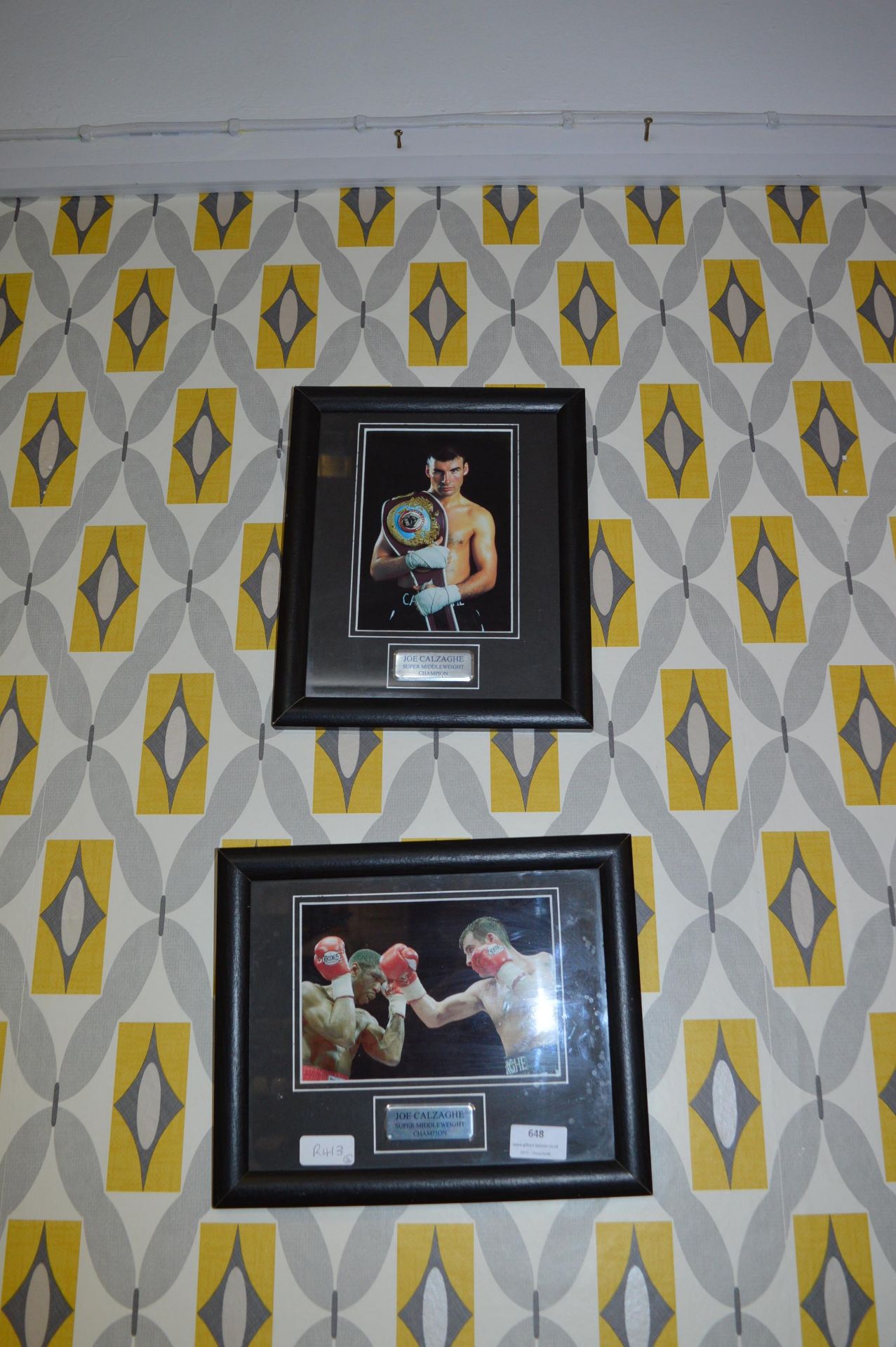 Two Framed Joe Calzaghe Boxing Photographs