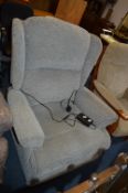 Grey Upholstered Electric Reclining Chair