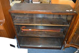 Dark Oak Glass Fronted Bookcase