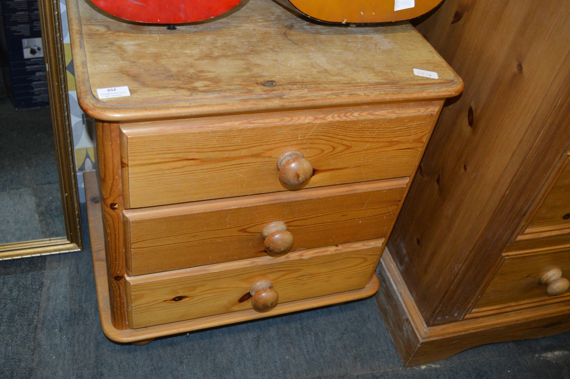 Pine Three Drawer Chest