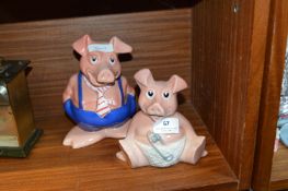 Two Natwest Pottery Piggy Banks