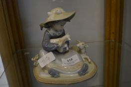 Lladro Figurine - Young Girl with Lambs