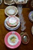 Collection of Vintage Pottery Plates and Glassware