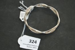 925 Silver Bracelet with Three Braids - approx 19g