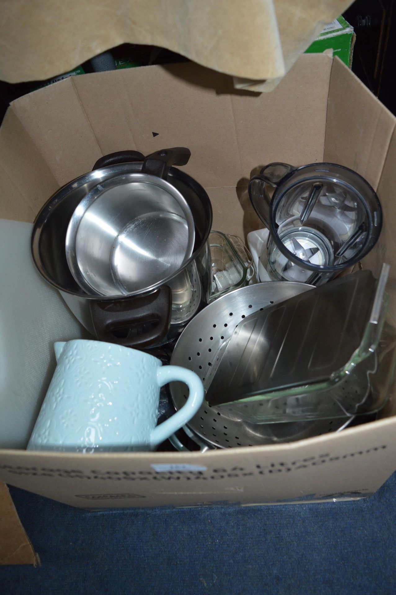 Assorted Kitchenware Including Stainless Steel Pan