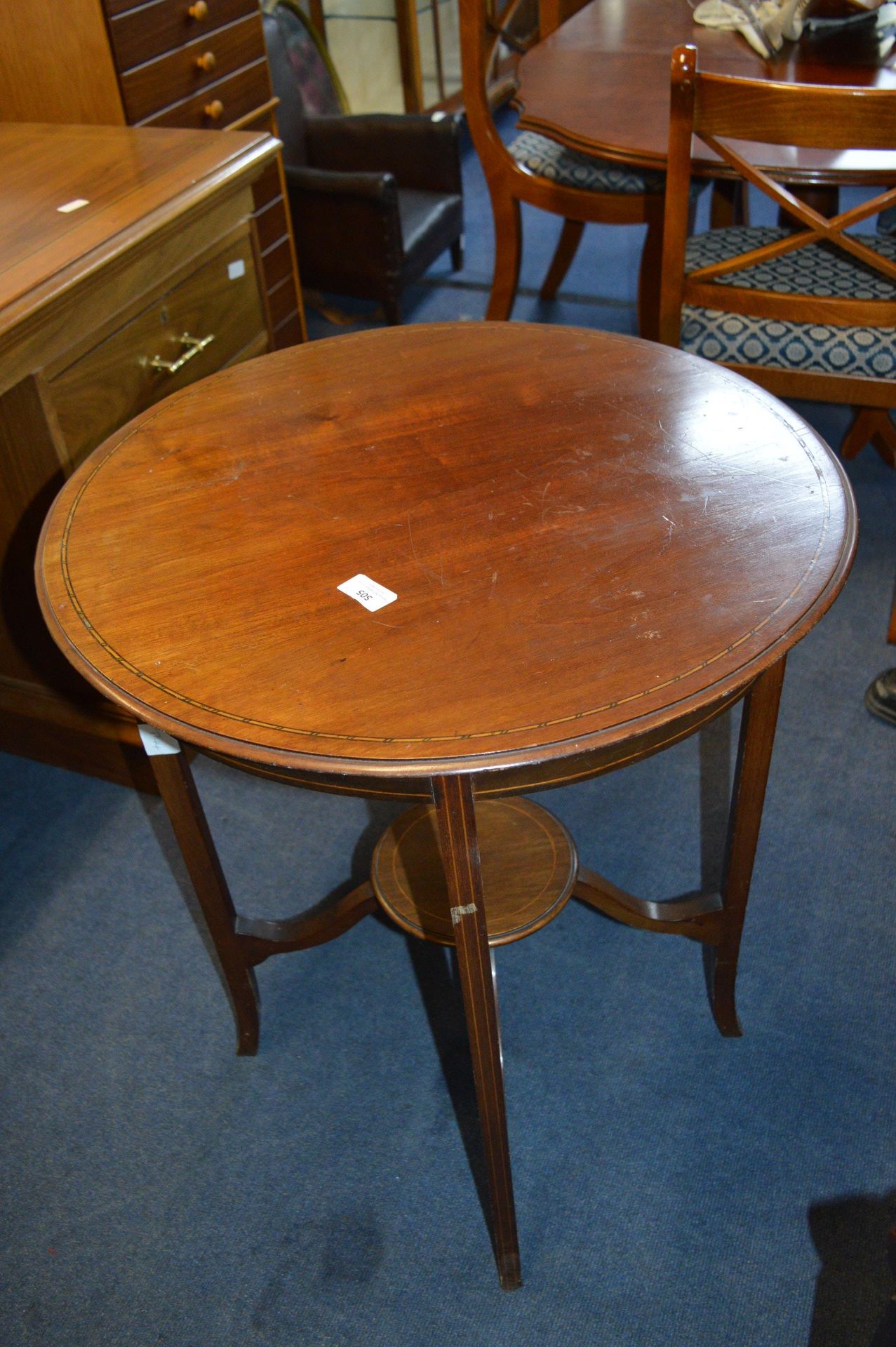 Circular Inlaid Occasional Table