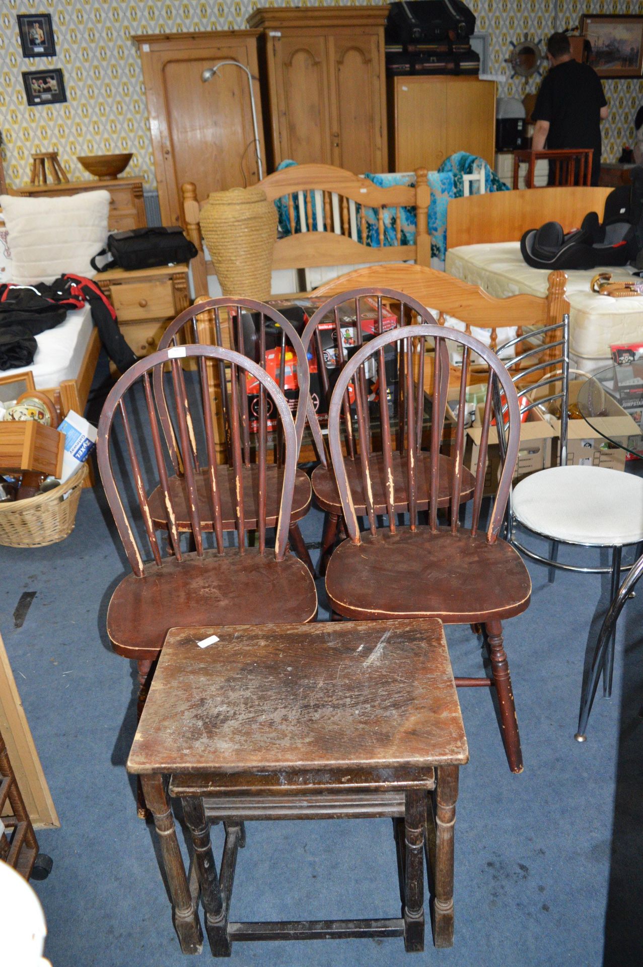 Four Spindle Back Kitchen Chairs