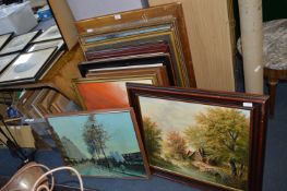 Sixteen Assorted Large Framed Pictures