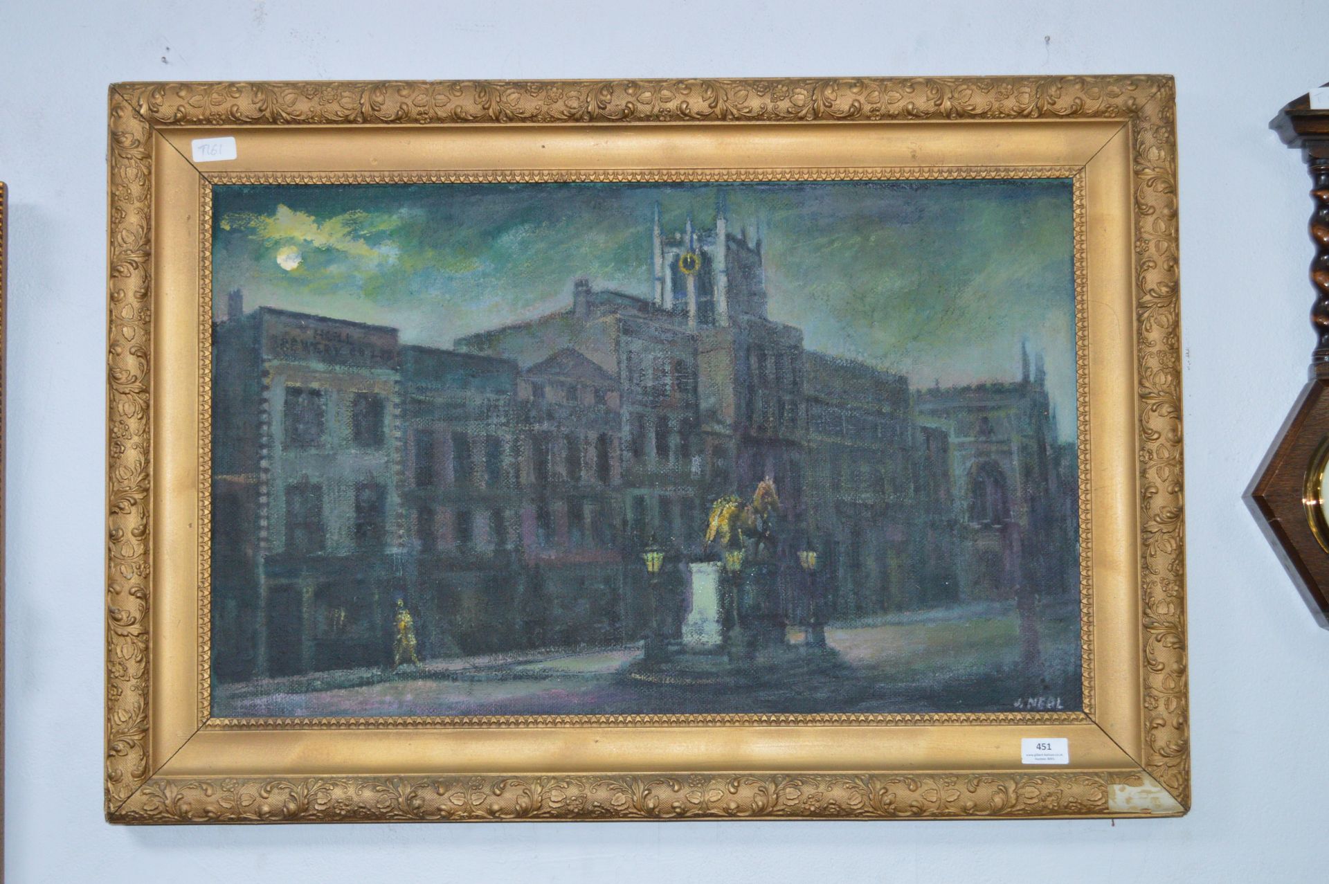 Gilt Framed Oil on Board by J. Neil - Hull Minster