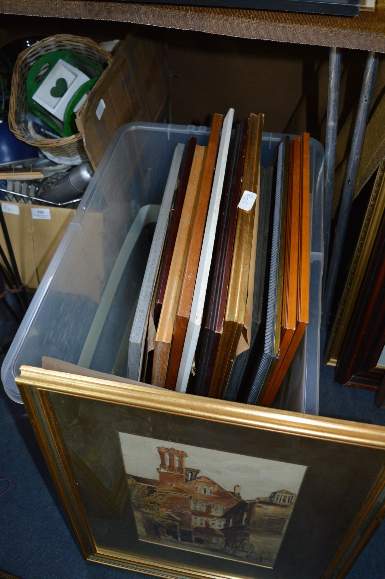 Tub of Assorted Framed Pictures