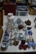 Assortment of Pottery and Glassware Including Vase