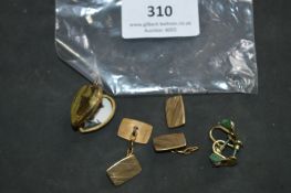 Small Quantity of Rolled Gold Cufflink, Rings and