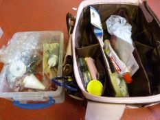Box and a Bag of Crafting Materials and Tools
