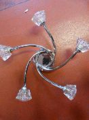 Five Branch Chrome Finished Ceiling Light