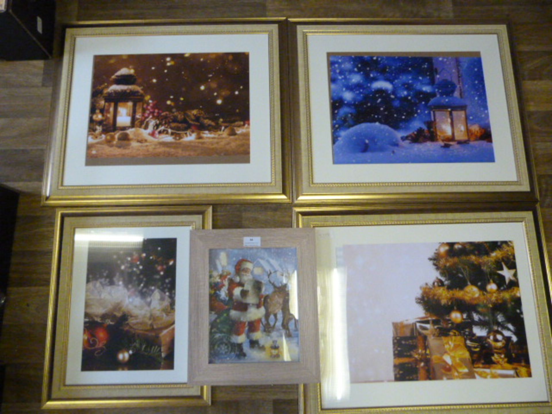 Five Framed Christmas Prints