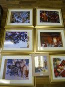 Seven Framed Christmas Prints