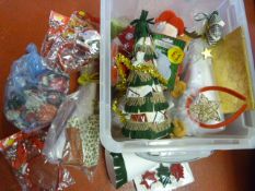 Box of Assorted Christmas Crafting Materials