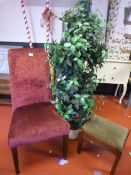 Upholstered Chairs, Stool and a Plastic Pot Plant