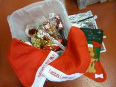 Box of Christmas Crafting Materials, Hats and Stoc