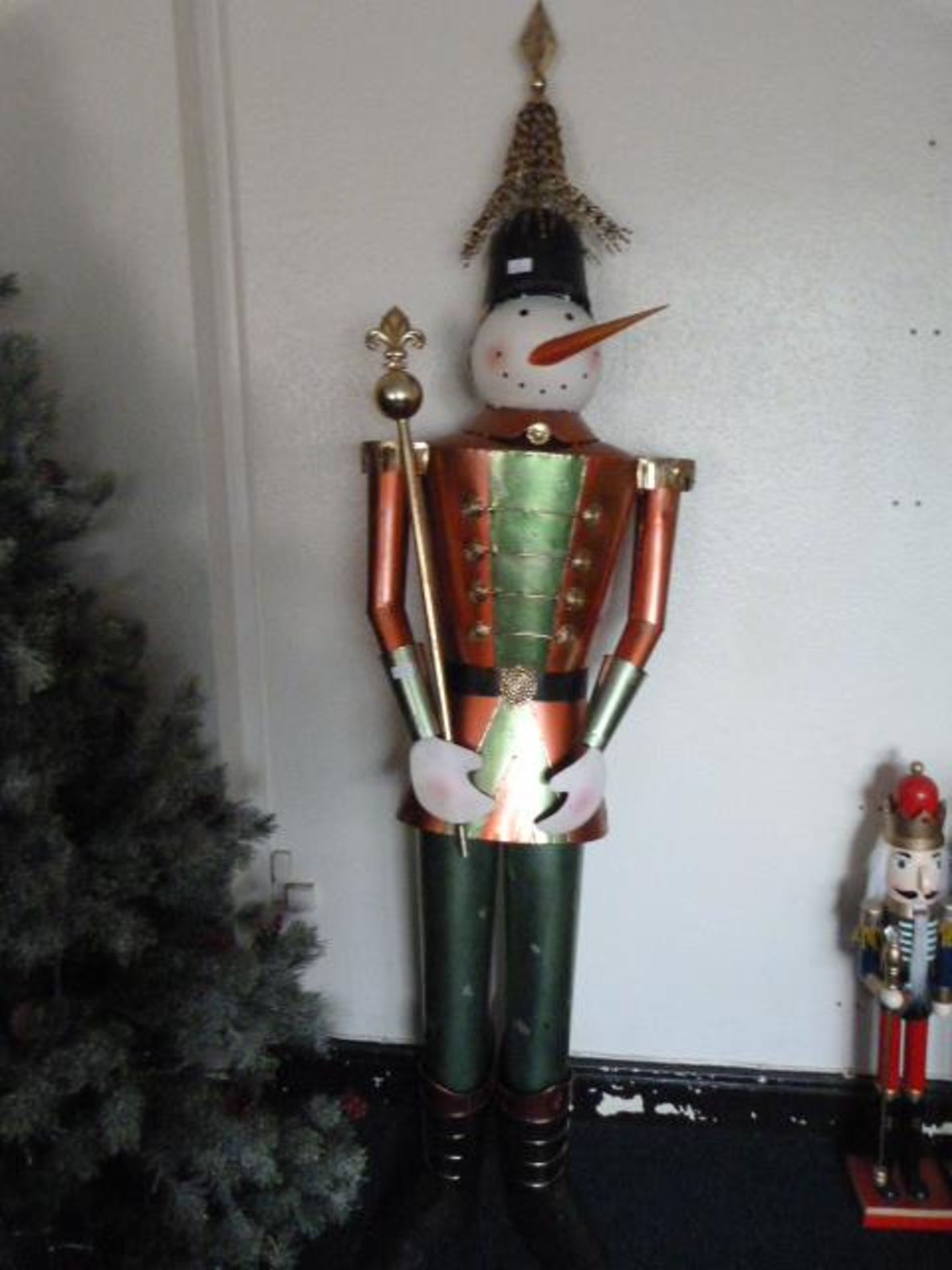 7ft Tin Snowman Soldier