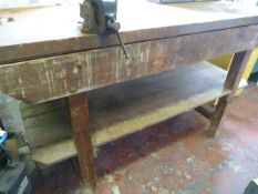 Metal Topped Wooden Work Bench with Paramo Vice