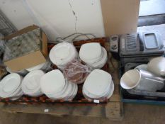 *Large Quantity of White China Dinner Plates, Cand