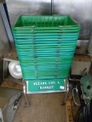 Twenty Six Plastic Baskets with Trolley