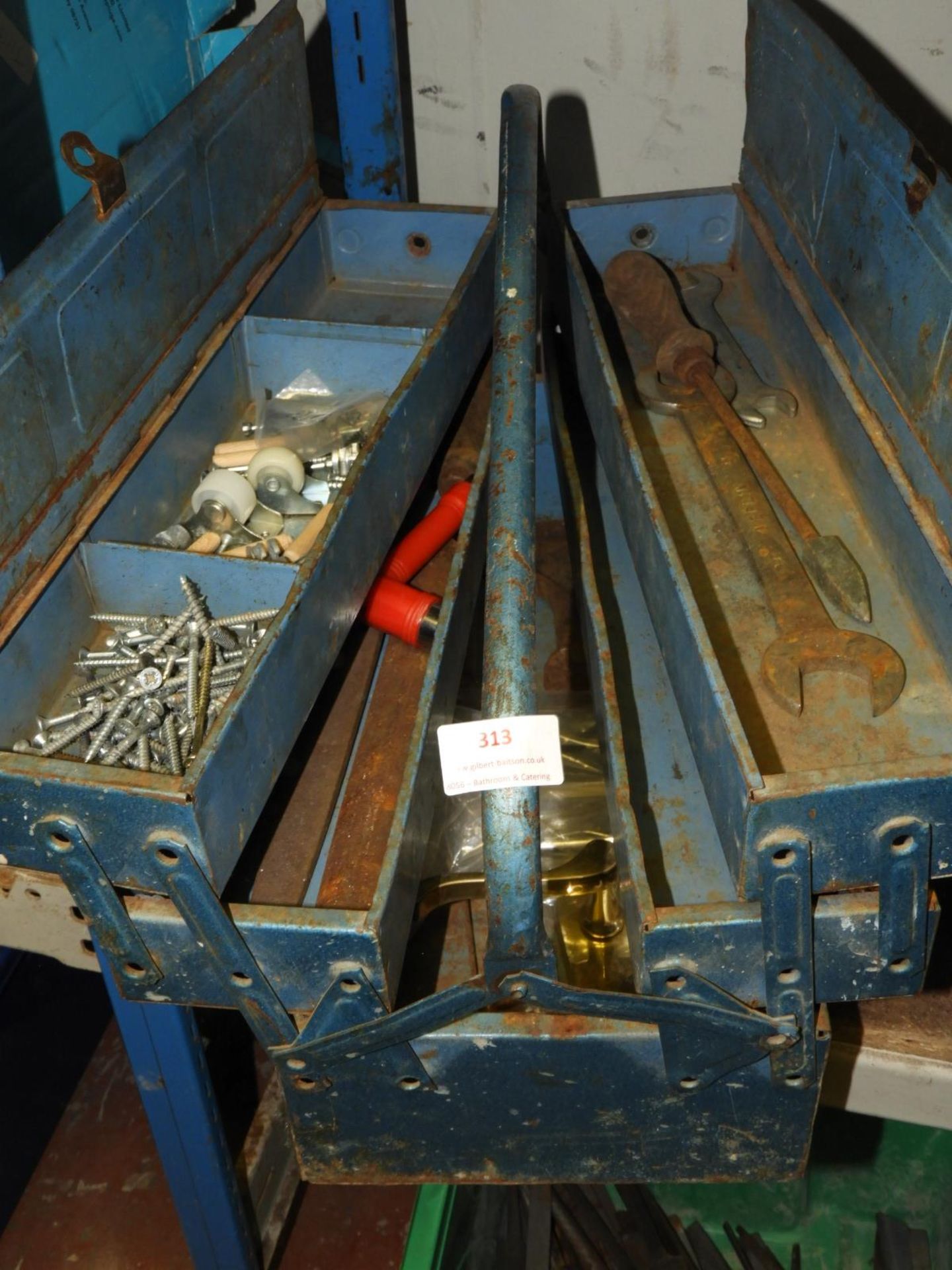 Blue Cantilever Toolbox Containing Assorted Hand Tools, etc.