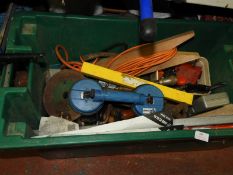 Box Containing Assorted Hand Tools, Bracen Bits, Blacksmiths Tools, Extension Leads, etc.