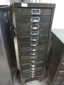 Fifteen Drawer Metal Storage Unit