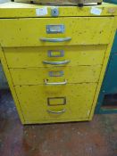 Four Drawer Metal Storage Unit and a Quantity of H