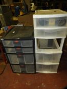 Two Sets of Plastic Storage Drawers