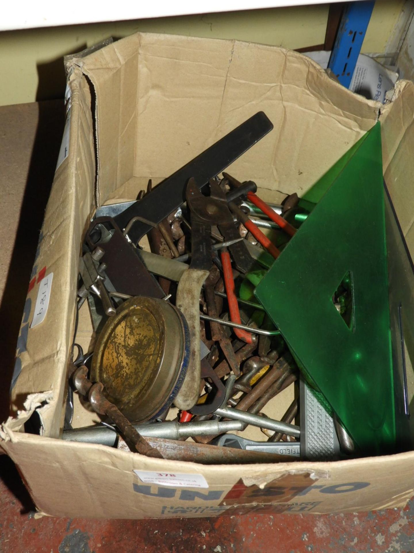 Box Containing Assorted Electrical and Other Tools